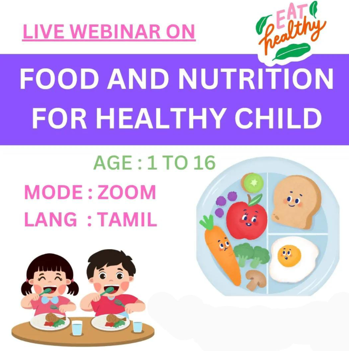 Food, Nutrition & Healthy Kids webinar poster