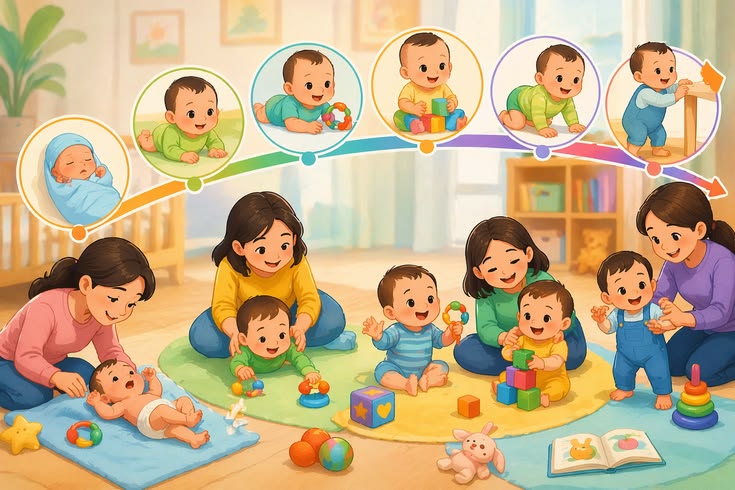 Mothers playing and learning with their children